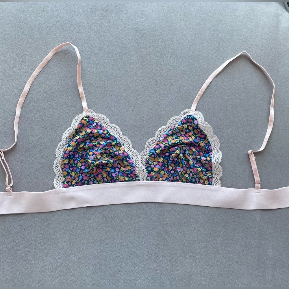 Floral Stripe & Stare Bralette